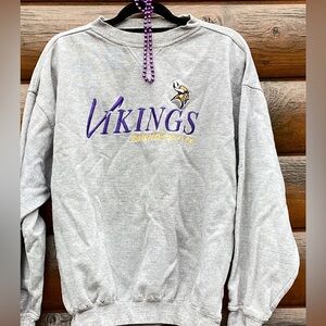 🏈 Vintage MINNESOTA Vikings Football RARE HEAVY WaffleWeave Sweatshirt VINTAGE